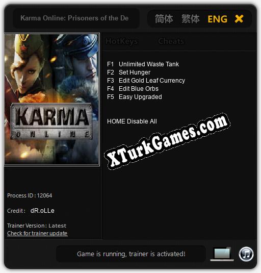 İçin Trainer’ı Çıktı Karma Online: Prisoners of the Dead [v1.0.3]