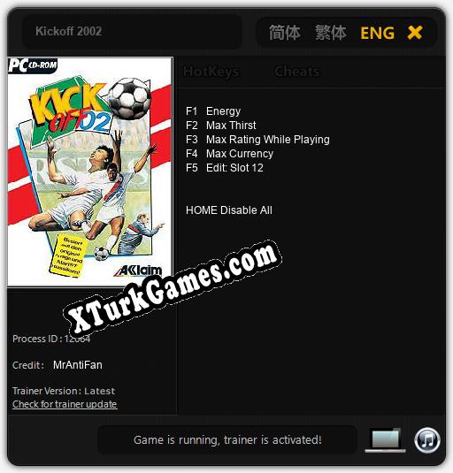 Kickoff 2002: Trainer’ı (V1.0.26)