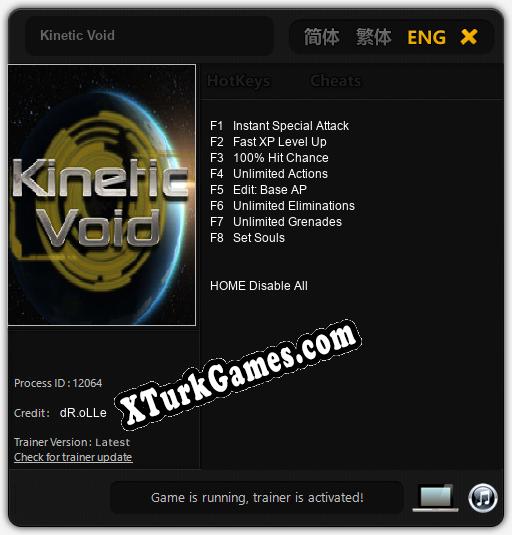 Kinetic Void: Trainer +8 [v1.1]