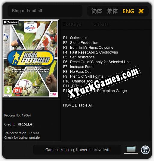 King of Football: Trainer’ı (V1.0.44)