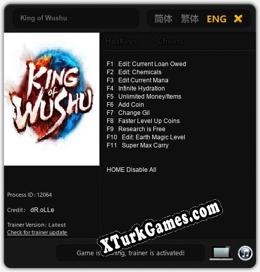 King of Wushu: Cheats, Trainer +11 [dR.oLLe]