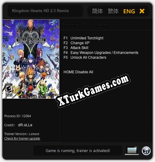 Kingdom Hearts HD 2.5 Remix: Trainer’ı (V1.0.58)