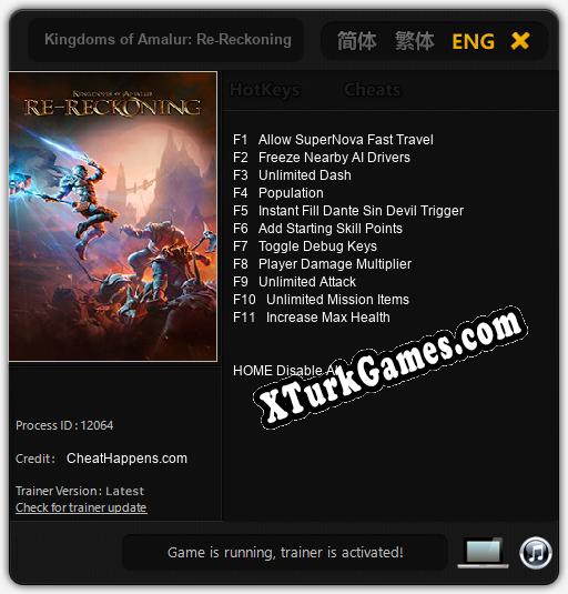 Kingdoms of Amalur: Re-Reckoning: Trainer’ı (V1.0.58)