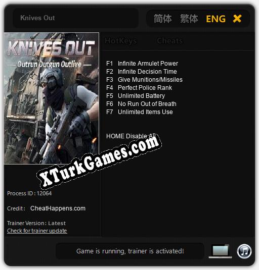 Knives Out: Cheats, Trainer +7 [CheatHappens.com]