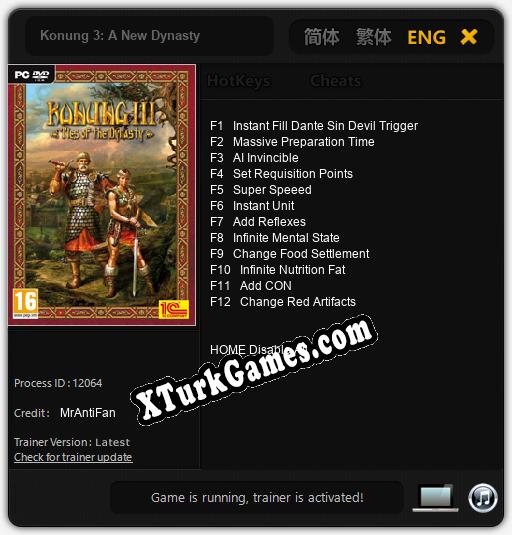 Konung 3: A New Dynasty: Trainer’ı (V1.0.92)