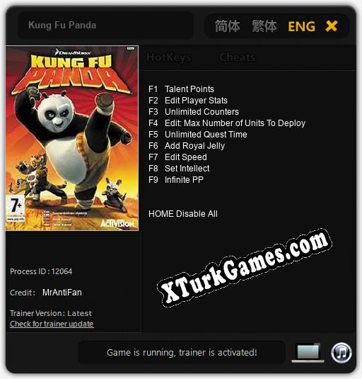 Kung Fu Panda: Cheats, Trainer +9 [MrAntiFan]