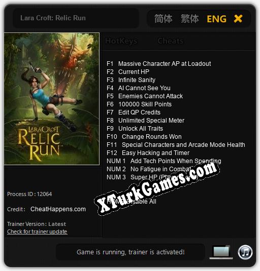 Lara Croft: Relic Run: Trainer’ı (V1.0.85)