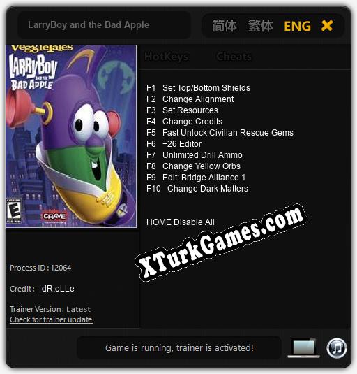 LarryBoy and the Bad Apple: Cheats, Trainer +10 [dR.oLLe]