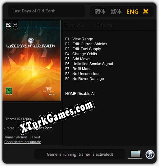 Last Days of Old Earth: Cheats, Trainer +9 [CheatHappens.com]