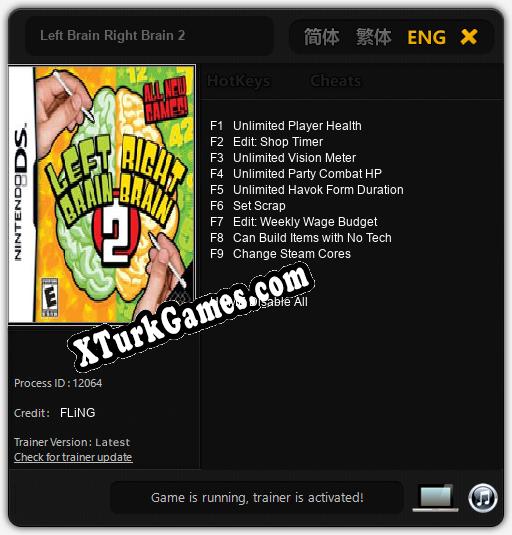 Left Brain Right Brain 2: Cheats, Trainer +9 [FLiNG]