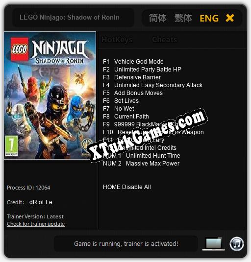 LEGO Ninjago: Shadow of Ronin: Trainer +14 [v1.4]