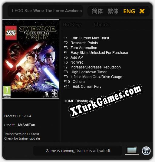 LEGO Star Wars: The Force Awakens: Cheats, Trainer +11 [MrAntiFan]