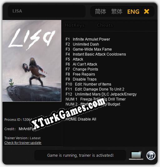 LISA: Cheats, Trainer +14 [MrAntiFan]
