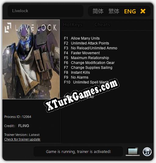 Livelock: Trainer’ı (V1.0.37)