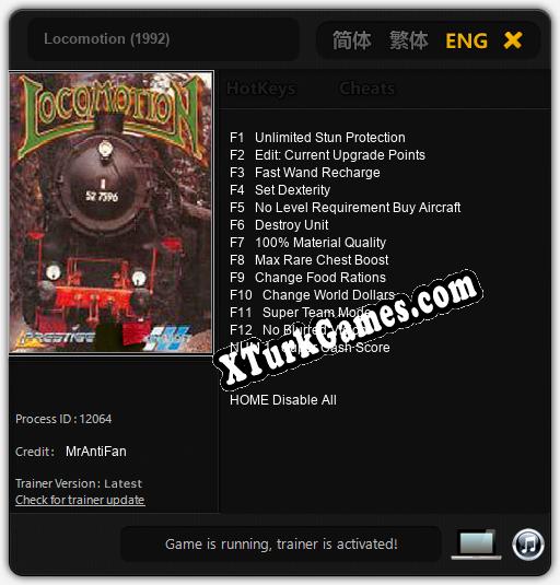 Locomotion (1992): Trainer’ı (V1.0.2)