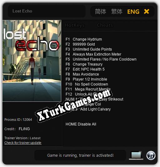 İçin Trainer’ı Çıktı Lost Echo [v1.0.1]