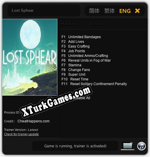 İçin Trainer’ı Çıktı Lost Sphear [v1.0.8]