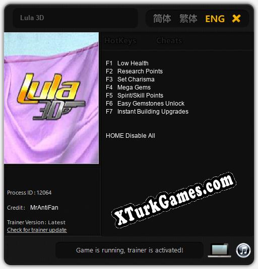 Lula 3D: Trainer’ı (V1.0.36)
