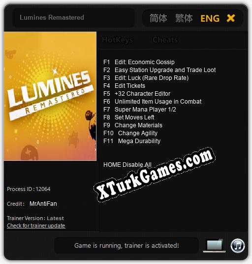Lumines Remastered: Trainer’ı (V1.0.75)