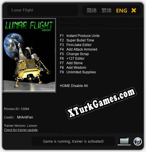Lunar Flight: Trainer +9 [v1.6]