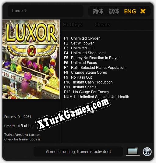 Luxor 2: Trainer +13 [v1.9]