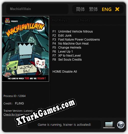 İçin Trainer’ı Çıktı MachiaVillain [v1.0.1]