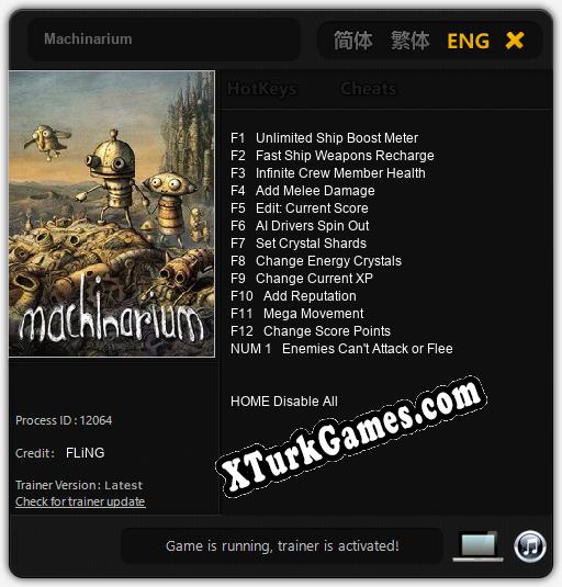 Machinarium: Trainer’ı (V1.0.9)