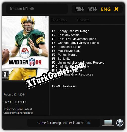 Madden NFL 09: Trainer’ı (V1.0.52)