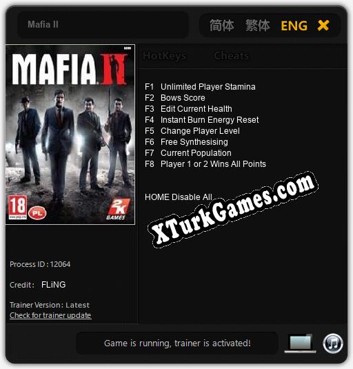 Mafia II: Trainer +8 [v1.4]