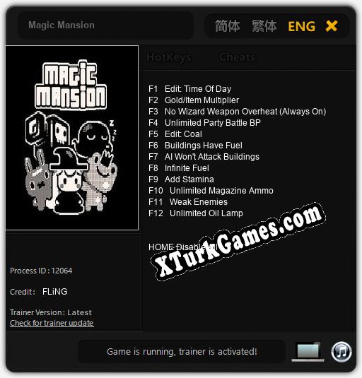 İçin Trainer’ı Çıktı Magic Mansion [v1.0.4]