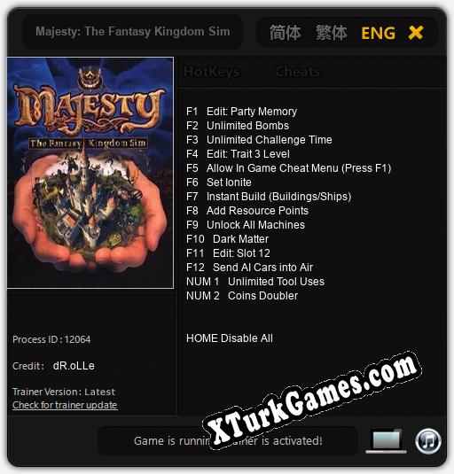 Majesty: The Fantasy Kingdom Sim (2011): Trainer +14 [v1.8]