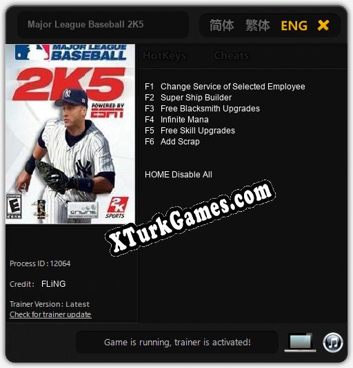 Major League Baseball 2K5: Trainer’ı (V1.0.13)