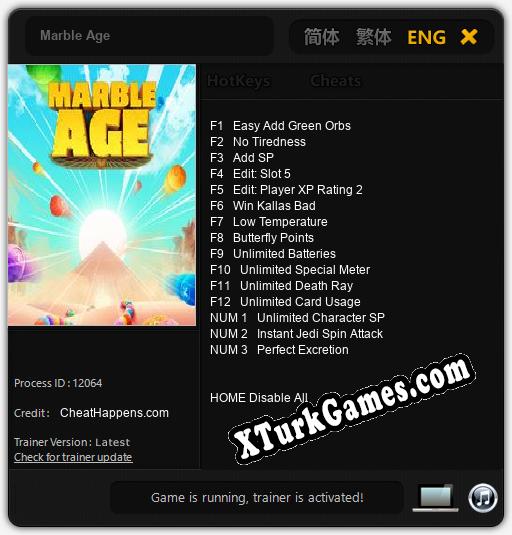 Marble Age: Trainer’ı (V1.0.8)
