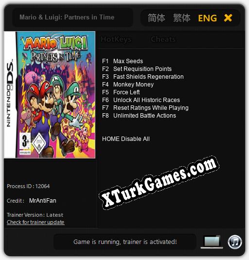Mario & Luigi: Partners in Time: Trainer +8 [v1.1]
