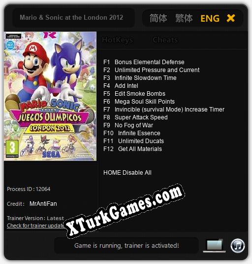 Mario & Sonic at the London 2012 Olympic Games: Trainer +12 [v1.6]