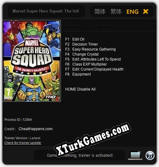 İçin Trainer’ı Çıktı Marvel Super Hero Squad: The Infinity Gauntlet [v1.0.6]