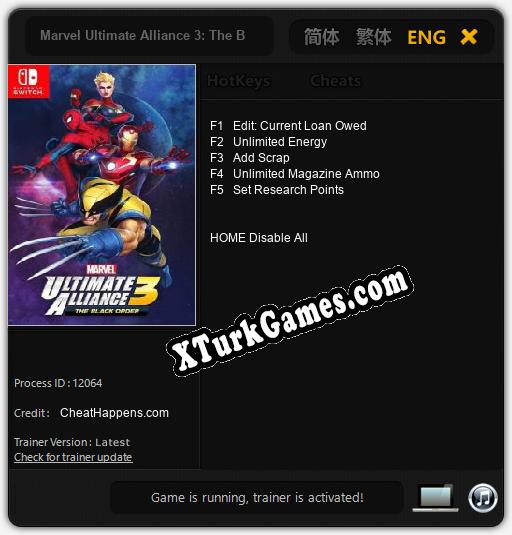 Marvel Ultimate Alliance 3: The Black Order: Trainer +5 [v1.7]