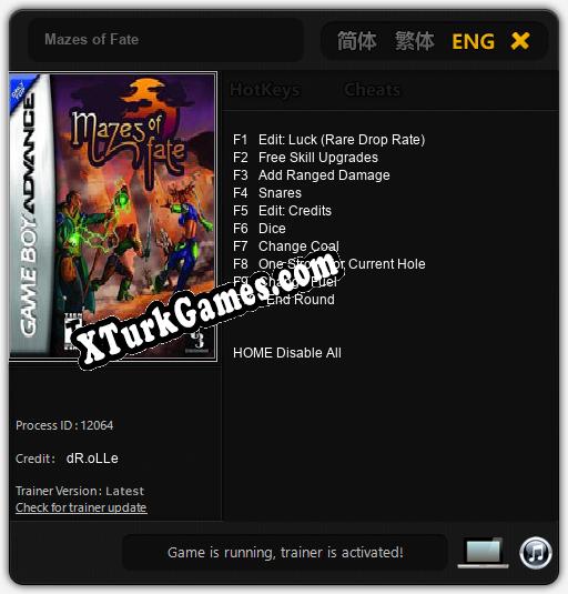 Mazes of Fate: Cheats, Trainer +10 [dR.oLLe]