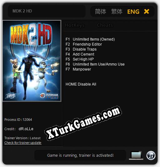 MDK 2 HD: Cheats, Trainer +7 [dR.oLLe]