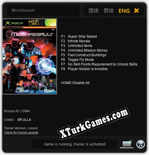 MechAssault: Trainer +8 [v1.7]