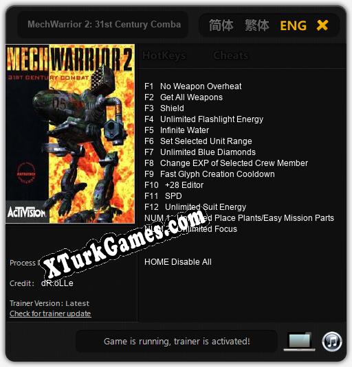 MechWarrior 2: 31st Century Combat: Trainer’ı (V1.0.19)