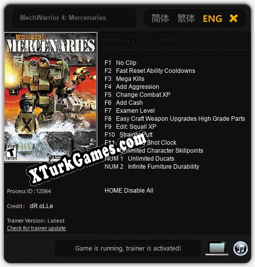 MechWarrior 4: Mercenaries: Trainer’ı (V1.0.17)