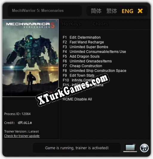 MechWarrior 5: Mercenaries: Trainer’ı (V1.0.5)