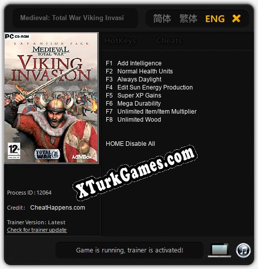 Medieval: Total War Viking Invasion: Trainer +8 [v1.7]