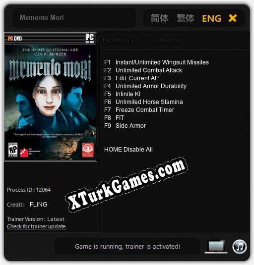 Memento Mori: Trainer’ı (V1.0.9)