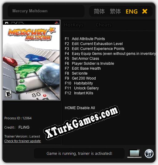 Mercury Meltdown: Trainer’ı (V1.0.40)