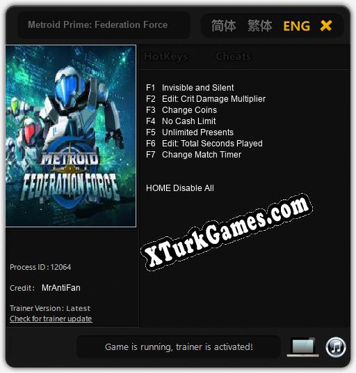 Metroid Prime: Federation Force: Trainer +7 [v1.3]