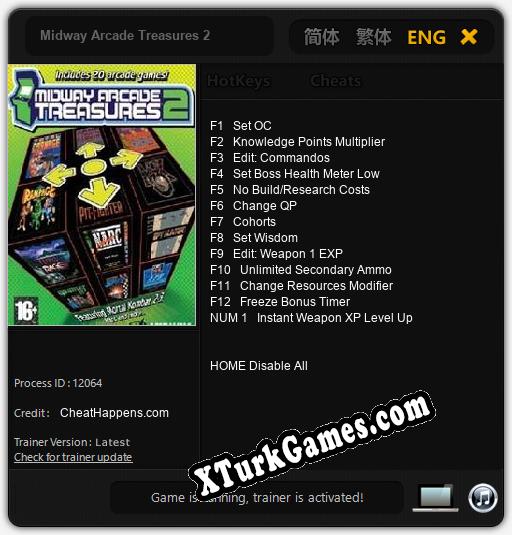 Midway Arcade Treasures 2: Cheats, Trainer +13 [CheatHappens.com]