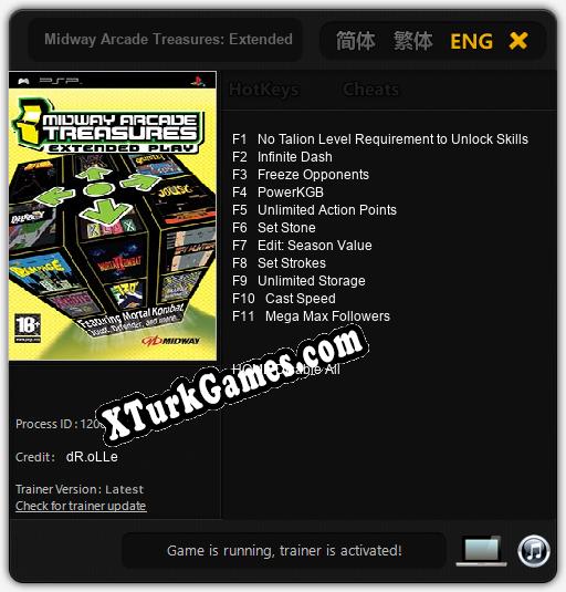 Midway Arcade Treasures: Extended Play: Trainer +11 [v1.9]