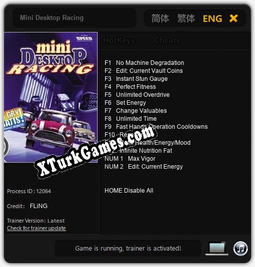 İçin Trainer’ı Çıktı Mini Desktop Racing [v1.0.6]